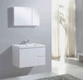 Тумба с раковиной подвесная, 3 ящика BelBagno LUCE 80 Bianco Lucido, раковина белая BB800VAC/BL;BB800AB