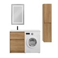 Тумба с раковиной напольная BelBagno KRAFT-LVD 120 Rovere Nebrasca Nature, раковина белая левая KRAFT-LVD-580/1200-2C-PIA-RNN;BB1200/480-LV-MR-L