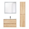 Тумба с раковиной подвесная BelBagno KRAFT 80 Rovere Nebrasca Nature, раковина белая KRAFT-800-2C-SO-RNN