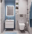 Тумба с раковиной подвесная BelBagno ETNA 70 Bianco Opaco, раковина белая ETNA-700-2C-SO-BO-P;BB700ETL