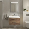 Тумба с раковиной подвесная BelBagno AURORA 80 Rovere Tabacco, раковина белая AURORA-800-2C-SO-RT;BB800/450-LV-MR-AST