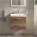 Тумба с раковиной подвесная BelBagno AURORA 60 Rovere Tabacco, раковина белая AURORA-600-2C-SO-RT;BB600/450-LV-MR-AST