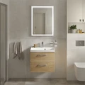 Тумба с раковиной подвесная BelBagno AURORA 70 Rovere Nebrasca Nature, раковина белая AURORA-700-2C-SO-RNN;BB700/450-LV-MR-AST