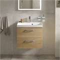 Тумба с раковиной подвесная BelBagno AURORA 60 Rovere Nebrasca Nature, раковина белая AURORA-600-2C-SO-RNN;BB600/450-LV-MR-AST