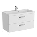 Тумба с раковиной подвесная BelBagno AURORA 90 Bianco Lucido, раковина белая AURORA-900-2C-SO-BL;BB900/450-LV-MR-AST