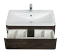 Тумба с раковиной подвесная BelBagno ALBANO 100 Rovere Nature Grigio, раковина белая ALBANO-1000-2C-SO-RNG;BB1000/455-LV-MR-ALR