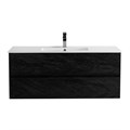 Тумба с раковиной подвесная CEZARES MOLVENO 46 120 Nero, раковина белая CZR-8002-120 MOLVENO 46-120-2C-SO-NR;CZR-8002-120