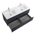 Тумба с раковиной подвесная с четырьмя ящиками CEZARES DUET-N 120 Grafito, раковина белая с двумя чашами CZR-8095-120-2 DUET-N-1200-4C-SO-2-GR-P;CZR-8095-120-2