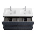 Тумба с раковиной подвесная с четырьмя ящиками CEZARES DUET-N 120 Grafito, раковина белая с двумя чашами CZR-8095-120-2 DUET-N-1200-4C-SO-2-GR-P;CZR-8095-120-2