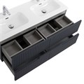 Тумба с раковиной подвесная с четырьмя ящиками CEZARES DUET-N 120 Grafito, раковина белая с двумя чашами CZR-8073-120-2 DUET-N-1200-4C-SO-2-GR-P;CZR-8073-120-2