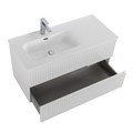 Тумба с раковиной подвесная с двумя ящиками, левосторонняя CEZARES DUET-N 100 Bianco Lucido, раковина белая CZR-8095-100-L DUET-N-1000-2C-SO-BL-L;CZR-8095-100-L