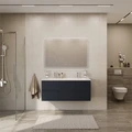 Тумба с раковиной подвесная CEZARES ДУЭТ (DUET)-N 120 Grafito, раковина белая CZR-8073-120-1-2 DUET-N-1200-2C-SO-GR-P;CZR-8073-120-1-2