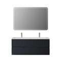 Тумба с раковиной подвесная CEZARES DUET-N 120 Grafito, раковина белая CZR-8073-120-1-2 DUET-N-1200-2C-SO-GR-P;CZR-8073-120-1-2