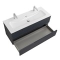 Тумба с раковиной подвесная CEZARES DUET-N 120 Grafito, раковина белая CZR-8073-120-1-2 DUET-N-1200-2C-SO-GR-P;CZR-8073-120-1-2