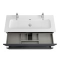 Тумба с раковиной подвесная CEZARES DUET-N 120 Grafito, раковина белая CZR-8073-120-1-2 DUET-N-1200-2C-SO-GR-P;CZR-8073-120-1-2