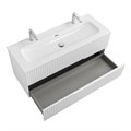 Тумба с раковиной подвесная CEZARES DUET-N 120 Bianco Lucido, раковина белая CZR-8073-120-1-2 DUET-N-1200-2C-SO-BL;CZR-8073-120-1-2