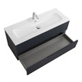 Тумба с раковиной подвесная CEZARES DUET-N 120 Grafito, раковина белая CZR-8073-120 DUET-N-1200-2C-SO-GR-P;CZR-8073-120