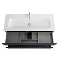 Тумба с раковиной подвесная CEZARES DUET-N 120 Grafito, раковина белая CZR-8073-120 DUET-N-1200-2C-SO-GR-P;CZR-8073-120