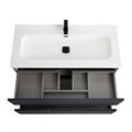 Тумба с раковиной подвесная CEZARES DUET-N 100 Grafito, раковина белая CZR-8073-100 DUET-N-1000-2C-SO-GR-P;CZR-8073-100