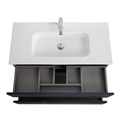 Тумба с раковиной подвесная CEZARES DUET-N 100 Grafito, раковина белая CZR-8095-100 DUET-N-1000-2C-SO-GR-P;CZR-8095-100
