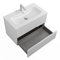 Тумба с раковиной подвесная CEZARES DUET-N 80 Ясень белый Софт, раковина белая CZR-8073-80 DUET-N-800-2C-SO-FBS-P;CZR-8073-80