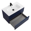Тумба с раковиной подвесная CEZARES DUET-N 80 Sapfiro, раковина белая CZR-8095-80 DUET-N-800-2C-SO-SPF-P;CZR-8095-80