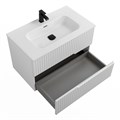Тумба с раковиной подвесная CEZARES DUET-N 80 Bianco Opaco, раковина белая CZR-8095-80 DUET-N-800-2C-SO-BO;CZR-8095-80