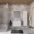 Тумба с раковиной подвесная CEZARES РЕЛАКС (RELAX) 80 Bianco Lucido, раковина белая RELAX-800-2C-SO-BL;CZR-800/480-LV-MR-NV