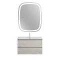 Тумба с раковиной подвесная CEZARES МОЛЬВЕНО (MOLVENO) 90 Legno Bianco, раковина белая CZR-8099-90/50 MOLVENO-90-2C-SO-LB;CZR-8099-90/50