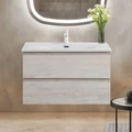 Тумба с раковиной подвесная CEZARES МОЛЬВЕНО (MOLVENO) 80 Legno Bianco, раковина белая CZR-8099-80/50 MOLVENO-80-2C-SO-LB;CZR-8099-80/50