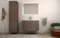 Тумба с раковиной подвесная CEZARES ЭДЕМ (EDEN) 91 Rovere scuro Soft, раковина белая 55070;50177