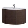 Тумба с раковиной подвесная CEZARES ЭДЕМ (EDEN) 91 Rovere scuro Soft, раковина белая 55070;50177