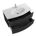 Тумба с керамической раковиной подвесная CEZARES ELETTRA 100 Grafite, раковина белая 55526;50149