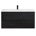 Тумба с раковиной подвесная CEZARES MOLVENO 100 Nero, раковина белая MOLVENO-100-2C-SO-NR;CEZ1000/500-LV-MR