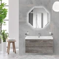Тумба с раковиной подвесная CEZARES MOLVENO 100 Legno Grigio, раковина белая MOLVENO-100-2C-SO-LG;CEZ1000/500-LV-MR