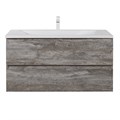 Тумба с раковиной подвесная CEZARES MOLVENO 100 Legno Grigio, раковина белая MOLVENO-100-2C-SO-LG;CEZ1000/500-LV-MR