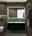 Тумба с раковиной подвесная с четырьмя ящиками BelBagno MARINO-CER-N 120 Nero Lucido, раковина белая MARINO-CER-N-1200-4C-SO-NL-P;BB-8099-120-2