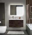 Тумба с раковиной подвесная BelBagno MARINO-CER-MINI 100 Rovere Nature Grigio, раковина белая MARINO-CER-MINI-1000-2C-SO-RNG-P;BB-8099-3-100