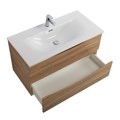 Тумба с раковиной подвесная BelBagno MARINO-CER-MINI 100 Rovere Bianco, раковина белая MARINO-CER-MINI-1000-2C-SO-WO-P;BB-8099-3-100