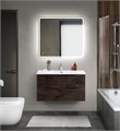 Тумба с раковиной подвесная BelBagno MARINO-CER-MINI 90 Rovere Nature Grigio, раковина белая MARINO-CER-MINI-900-2C-SO-RNG-P;BB-8099-3-90