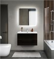 Тумба с раковиной подвесная BelBagno MARINO-CER-MINI 80 Nero Lucido, раковина белая MARINO-CER-MINI-800-2C-SO-NL-P;BB-8099-3-80