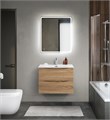 Тумба с раковиной подвесная BelBagno MARINO-CER-MINI 70 Rovere Bianco, раковина белая MARINO-CER-MINI-700-2C-SO-WO-P;BB-8099-3-70