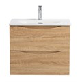 Тумба с раковиной подвесная BelBagno MARINO-CER-MINI 70 Rovere Bianco, раковина белая MARINO-CER-MINI-700-2C-SO-WO-P;BB-8099-3-70