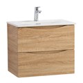 Тумба с раковиной подвесная BelBagno MARINO-CER-MINI 70 Rovere Bianco, раковина белая MARINO-CER-MINI-700-2C-SO-WO-P;BB-8099-3-70