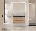 Тумба с раковиной подвесная BelBagno MARINO 100 Rovere Bianco, раковина чёрная BB1000/445-LV-ART-PR-NERO MARINO-1000-2C-SO-WO-P;BB1000/445-LV-ART-PR-NERO