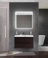 Тумба с раковиной подвесная BelBagno MARINO 80 Rovere Cioccolato Amaro, раковина белая BB800/450-LV-MR-FT MARINO-800-2C-SO-RCA-P;BB800/450-LV-MR-FT