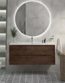 Тумба с раковиной подвесная BelBagno ETNA 120 Rovere Moro, раковина белая BB-8099-120 ETNA-1200-2C-SO-RW-P;BB-8099-120
