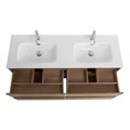 Тумба с четырьмя ящиками и раковиной на две чаши подвесная BelBagno KRAFT 140 Rovere Nebrasca Nature , раковина белая KRAFT-1400-4C-SO-2-RNN;BB1400-2-ETL