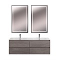 Тумба с четырьмя ящиками и раковиной на две чаши подвесная BelBagno KRAFT 140 Cemento Grigio , раковина белая KRAFT-1400-4C-SO-2-CG;BB1400-2-ETL
