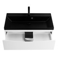 Тумба с раковиной подвесная BelBagno MARINO 90 Bianco Opaco, раковина чёрная MARINO-900-2C-SO-BO-P;BB900/450-LV-ART-AST-NERO